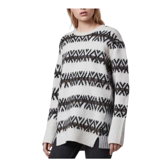 All Saints Catalina Wool Alpaca Blend Fair Isle Style Pullover Knit Sweater, S - Picture 10 of 10